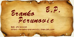 Branko Perunović vizit kartica